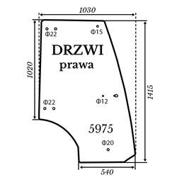 Szyba drzwi prawa Kubota BX231-347498393
