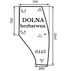 Szyba drzwi Kubota L3200 bezbarwna-347498396