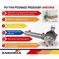 Przegub kulowy siłownika wspomagania z nakrętką regulacyjną Ursus MF4 ANDORIA-347515941