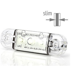 Lampa pozycyjna obrysowa przednia W97.1 12/24V biała uniwersalna wodoodporna IP 66/68 z przewodem LED-347491825
