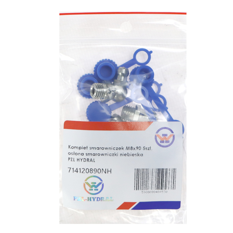Komplet smarowniczek M8x90 5szt, osłona smarowniczki niebieska PZL HYDRAL-347511535