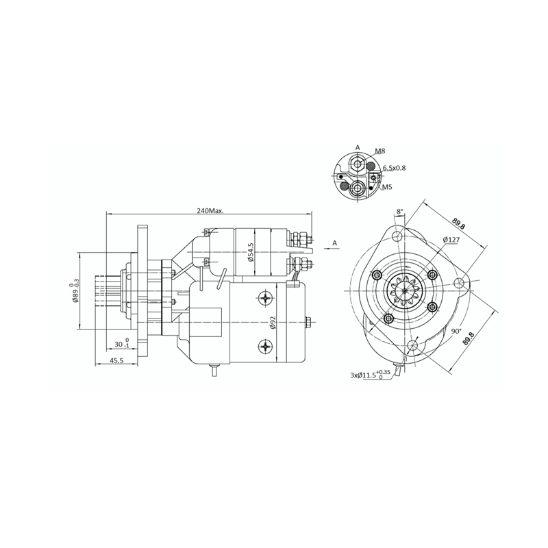 Rozrusznik z reduktorem typu Magneton Case MF 9142748 Elmot-347500937