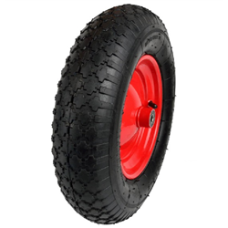 Koło do taczki 4.00-8 2PR czerwona felga oś FI-12mm-347482824