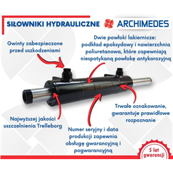 Cylinder hydrauliczny - siłownik dwustronnego działania skok 320mm ARCHIMEDES-347504044