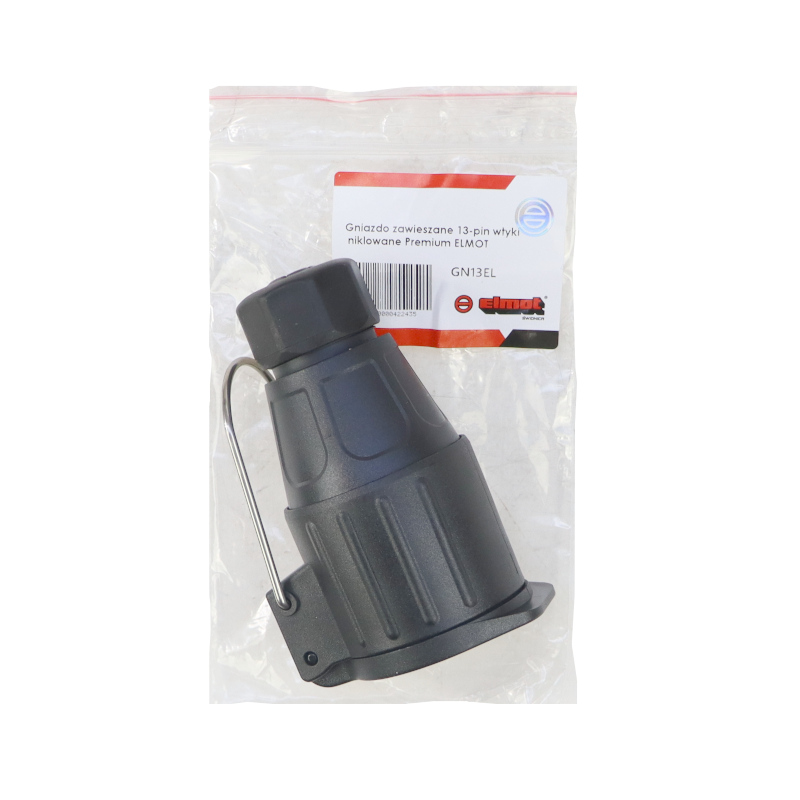 Gniazdo zawieszane 13-pin 12/24V wtyki niklowane Premium ELMOT-347515126