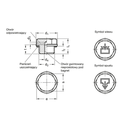 Korek hydrauliczny gwintowany metryczny zaślepiający ( na klucz ) M20x1,5 aluminiowy-347495352