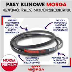 Pasek klinowy HAx1650 13x1650 Czerwony SUPER CR Power MORGA-347931466