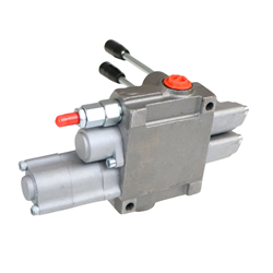 Rozdzielacz hydrauliczny dwusekcyjny ( 2-sekcyjny ) 40L/min z jedną sekcją pływającą i jedną z zatrzaskiem-347917834