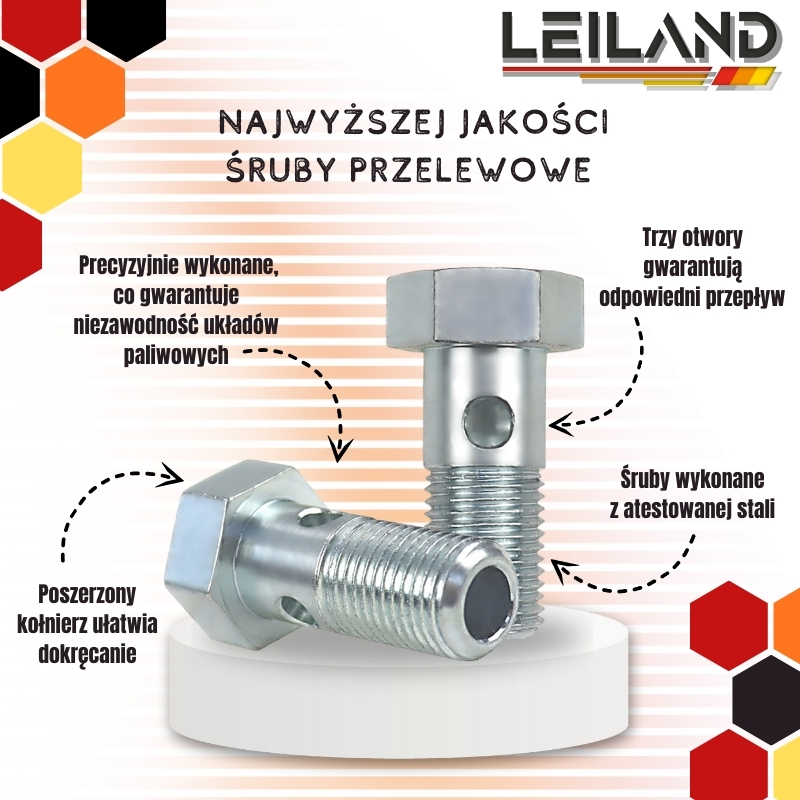 Śruba przelewowa łącznika M14mm o zwiększonym przepływie 3-otwory (pakowane po 4) ANDORIA-347922234