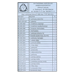 Komplet uszczelek silnika C-385 (4 otwory zamknięte)-347621292