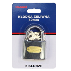 Kłódka żeliwna hartowana 50mm-347522755