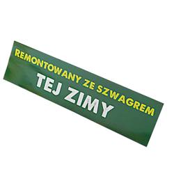 Naklejka remontowany ze szwagrem tej zimy wewnętrzna-347507122
