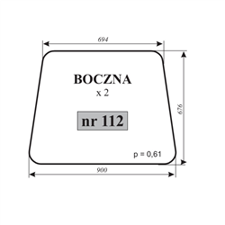 Szyba boczna MF-255 kabina Lubsko-347484972