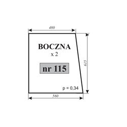 Szyba boczna Ursus MF-255 kabina Sokółka-347483952