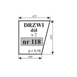 Szyba drzwi dół MF-255 kabina Sokółka-347483954