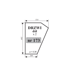 Szyba drzwi dolna kabina Koźmin-347483955