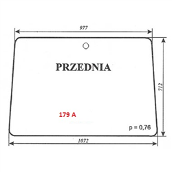 Szyba przednia C-330 kabina Osiny z otworem-347751857