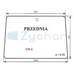 Szyba przednia C-330 kabina Osiny z otworem-347751857