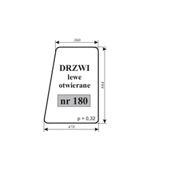 Szyba drzwi lewe otwierane Ursus C-330 kabina Osiny-347484547