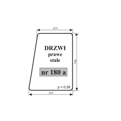 Szyba drzwi prawa Ursus C-330 kabina Osiny-347484178
