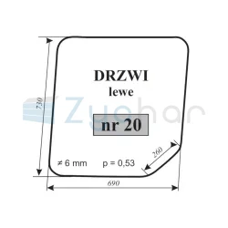 Szyba drzwi lewa Ostrówek-347485061