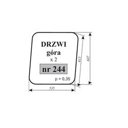 Szyba drzwi górna MF-255 kabina Krotoszyn duża-347482768