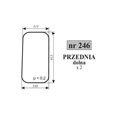 Szyba przednia dolna MF-255-347486140