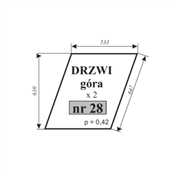 Szyba drzwi góra Ursus 1604 kabina Kunów-347483948