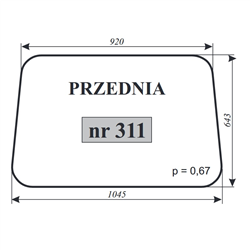 Szyba przednia MF-235 kabina Luboń-347485597