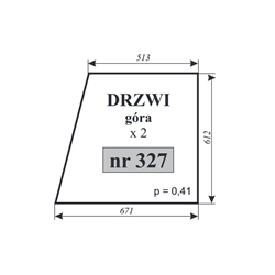 Szyba drzwi góra MF-255 kabina Pom Zamość-347484173