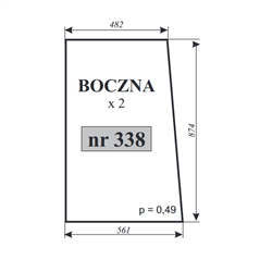 Szyba boczna T-25 kabina Zamość-347483094