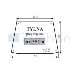 Szyba tylna Ostrówek K-163 przykręcana-347490477
