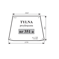 Szyba tylna Ostrówek K-163 przykręcana-347490477