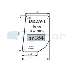 Szyba drzwi lewe Ostrówek otwierane-347482729