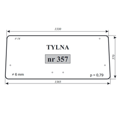 Szyba tylna Zetor 7211, 6340-347484620