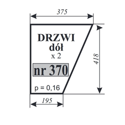Szyba drzwi dół Ursus C-330/360 kabina Ciechocin-347485929
