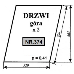 Szyba drzwi góra MF kabina Ciechocin-347496599