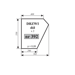 Szyba drzwi dół MF-235 kabina Smolniki-347485129