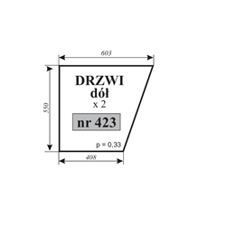 Szyba drzwi dół MF-235 kabina Smolniki-347485165