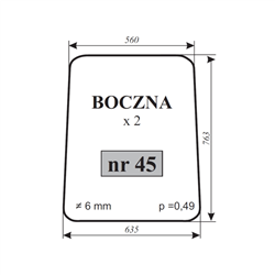 Szyba boczna MTZ-82 bez otworów-347485081