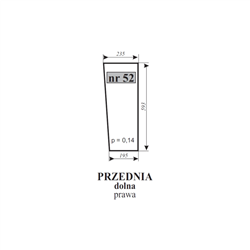 Szyba przednia dolna prawa MF-255-347485578