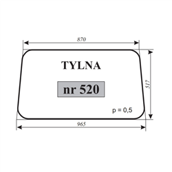 Szyba tylna ciągnik Jugosł. IMT-579-347487141