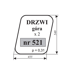 Szyba drzwi góra ciągnik Jugosł. IMT-579-347485434