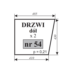Szyba drzwi Ursus MF-255 kabina Chełmża-347483949