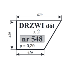 Szyba drzwi dół Zetor 5611 5718-347485913