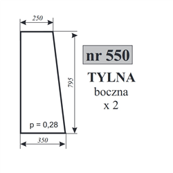 Szyba tylna bok Zetor 5611 5718-347485439