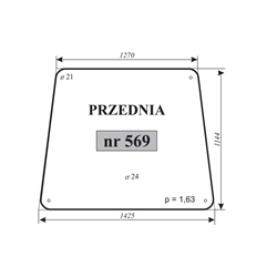 Szyba przednia koparka Waryński 726A-347486794