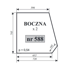 Szyba boczna MF 255 nowy typ kabina Zamość-347484580