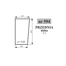 Szyba przednia dolna Zetor 10540 nowy typ-347488359