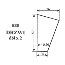 Szyba drzwi dolna C-330 kabina Szyszka Koźmin-347492039